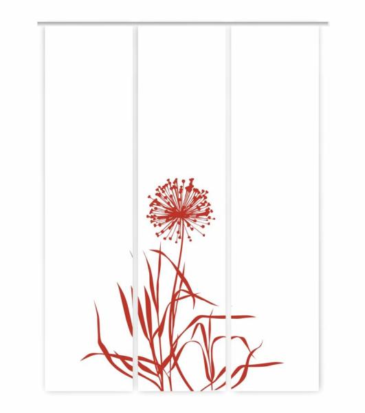 Flächenvorhang Allium 24  blanco pfeffer - 3teiliges Set Flächenvorhang 3er Set, Schiebegardine, Schiebegardinen, blickdicht, Flächenvorhang blickdicht, Schiebevorhang,